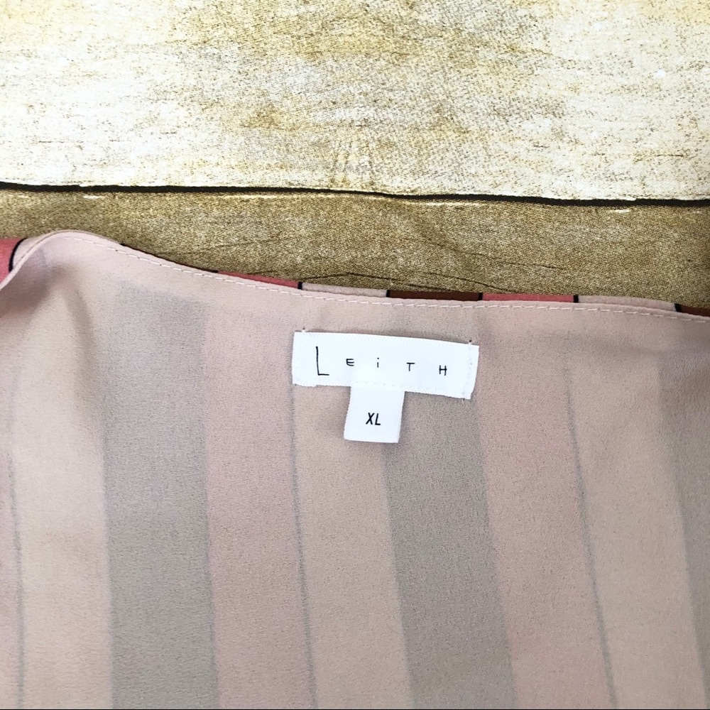 Leith Pink Brown Striped Short Sleeve Cropped Wrap - Picture 5 of 8